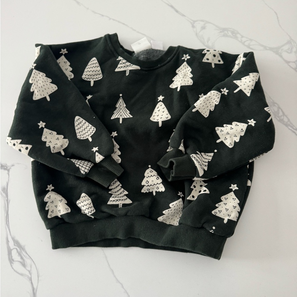 Zara Black and White Tree Print Kids Sweatshirt